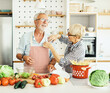 love kitchen senior woman man couple home retirement happy food smiling husband wife together person
