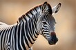 Grevy zebra close-up African wild animal. Generative AI