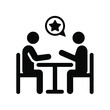 © Mesum - two people at the table icon, vector illustration eps10