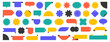 © redgreystock - Set of starburst sticker, sale badge, price tag, shopping labels. Empty retro color starburst emblems, callouts, sunburst symbols. Promo tags, special offer design elements of flower, ribbon, corner