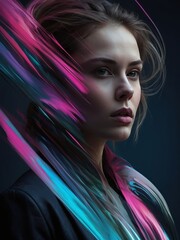 Fototapete - Abstract Neural Network Synapse - Digital Artistic Visualization of Data Analysis