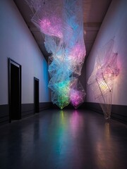 Poster - Abstract Light Installation: A Photorealistic Vision of Radiant Geometry