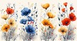 Set of colorful floral patterns for post or card designs. Creative bouquet decoration. Bloom illustrations in modern flat style.