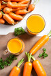 Carrot juice and vegetables. Detox and healthy diet