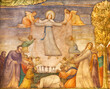MILAN, ITALY - MARCH 6, 2024: The fresco of Assumption in the church Chiesa dei santi Nereo e Achileo by Vanni Rossi (1947).
