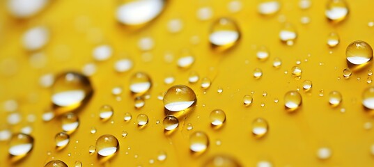 A Close-up of a Dew-Covered Spider Web with Yellow Backdrop