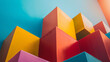 Colorful abstract cubes or construction
