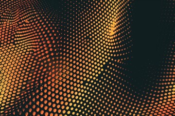 Poster - Close up of a pattern of orange and yellow dots, suitable for backgrounds or textile designs