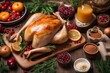 © sandra - 'board raw turkey ingredients wooden background bird chicken christmas cook cooking cookery culinary day dinner food fresh fries garlic epicure healthy herb holiday ingredient kitchen meal meat'