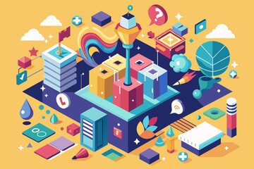 Poster - Think outside the box with isometric shapes