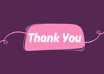 Wall Mural - Thank you card design with pink and purple colors, minimal design card