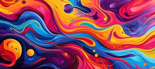 Wall Mural - An Abstract Multicolor Backdrop with Soft Lines and Blending Colors