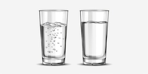 Canvas Print - Two glasses with water and ice cubes, perfect for beverage concepts