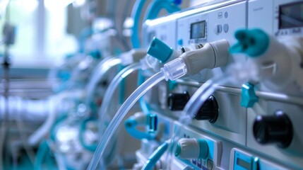 Leinwandbilder - Network of Wires Connecting to Machine