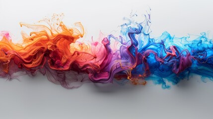 Wall Mural - a close up of a colorful liquid being poured into the air, ai