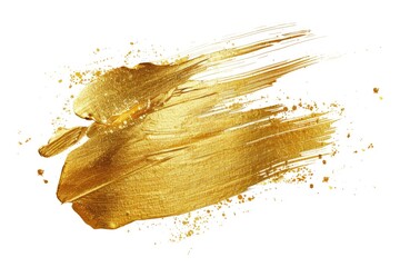 Poster - Elegant gold brush stroke on a clean white background, perfect for design projects