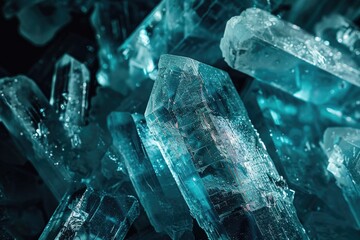Poster - Detailed view of ice crystals, perfect for winter themes