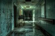 © ChaoticMind - A haunting hallway in an abandoned hospital showing signs of decay and vandalism
