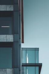 Poster - A tall building with a clock on top, suitable for cityscape backgrounds