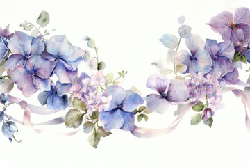 Poster - Colorful flowers painted on a plain white backdrop, perfect for various design projects