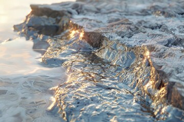 Poster - Close up of body of water near rocks, suitable for nature themes