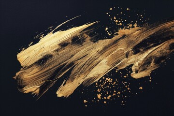 Poster - Close up shot of gold paint on black background. Suitable for design projects