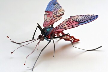 Poster - Close up of an insect on a white surface. Suitable for educational materials or nature publications