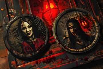 Poster - A couple of pictures of a woman and a man. Suitable for various projects