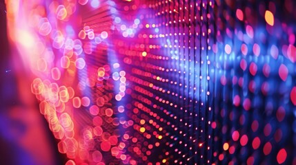 Poster - Close up view of a wall of lights. Suitable for various design projects