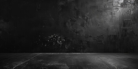 Aufkleber - A black and white image of a dark room. Suitable for interior design concepts