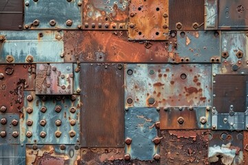 Poster - Detailed close up of rusted metal surface, perfect for industrial backgrounds