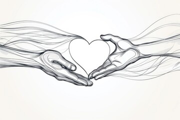 Aufkleber - Hands forming a heart shape, ideal for love and affection concepts