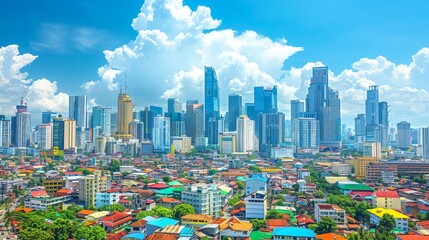 Wall Mural - Manila skyline, cultural diversity, Philippines