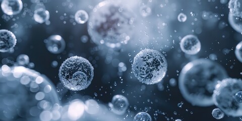 Poster - Bunch of bubbles floating in the air, suitable for various projects