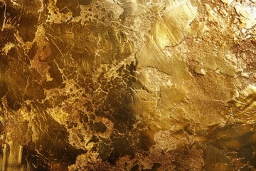 Poster - Detailed shot of gold paint on a wall, suitable for backgrounds and textures