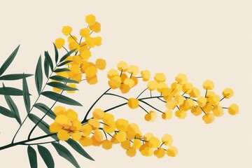 Wall Mural - Detailed view of a plant with bright yellow flowers, suitable for nature and gardening concepts