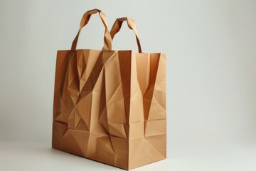 Aufkleber - Brown paper bag on table, suitable for food and packaging concepts