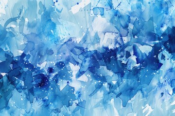 Fototapete - Abstract painting in blue and white colors. Suitable for art projects