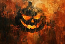 Halloween Themed Painting, Perfect For Festive Decorations