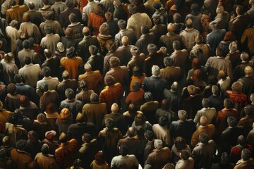 Poster - A crowded gathering of diverse individuals. Suitable for business and social event concepts