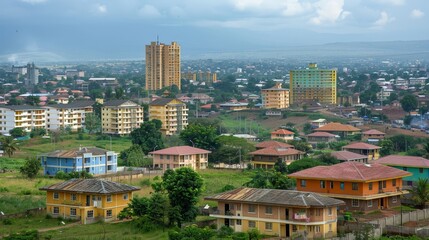 Wall Mural - Kisumu skyline, Kenya, lakeside city growth