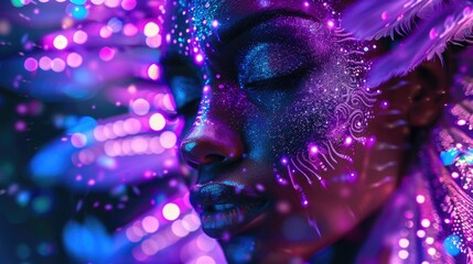 Poster - Close-up of person with glitter, suitable for beauty or festival concepts