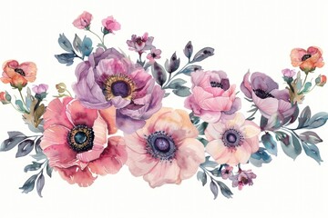 Poster - Beautiful watercolor painting of flowers, perfect for various design projects