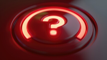 Poster - Red button with a question mark symbol. Perfect for illustrating uncertainty or decision-making concepts
