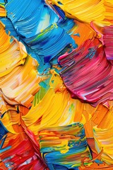 Poster - Vibrant painting with a mix of colors, perfect for art and design projects