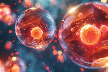 Poster - Detailed shot of a liquid ball, suitable for science or abstract concepts