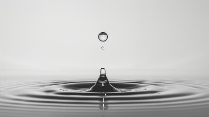 Wall Mural - A minimalist image of a drop of water creating ripples, representing the impact of individual actions