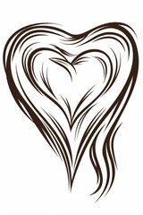 Poster - Simple black and white heart drawing, versatile for various projects