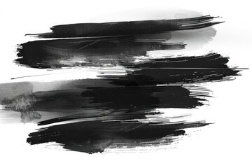 Poster - Black and white abstract paint strokes. Suitable for backgrounds or artistic projects