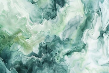 Poster - Close up of a vibrant green and white abstract painting. Perfect for art and design projects